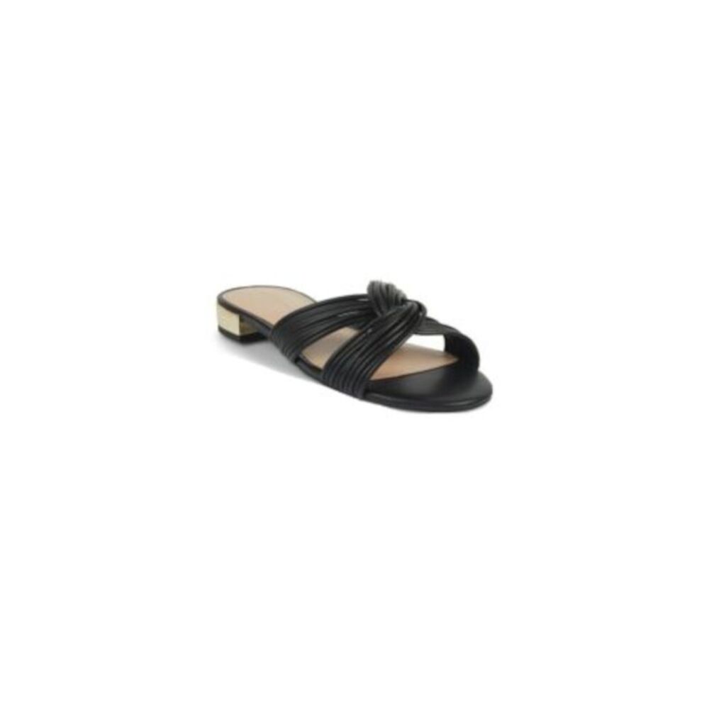 BCBGENERATION Womens Black Tubular Straps Dineras Slip On Slide Sandals 6 M